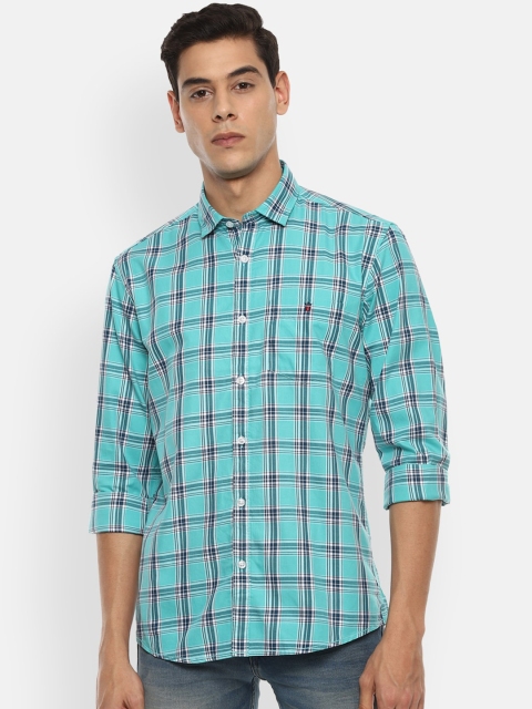 

Louis Philippe Jeans Men Blue Pure Cotton Slim Fit Opaque Checked Casual Shirt