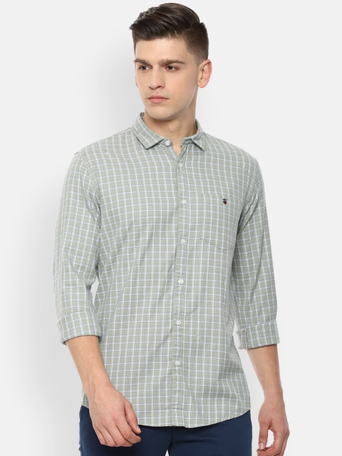 

Louis Philippe Jeans Men Green Slim Fit Tartan Checks Opaque Checked Casual Shirt