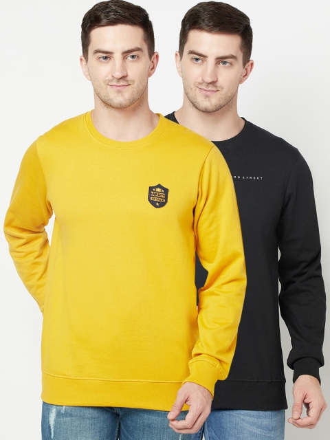 

ELEGANCE Men Pack Of 2 Solid Pullover Sweatshirt, Multi