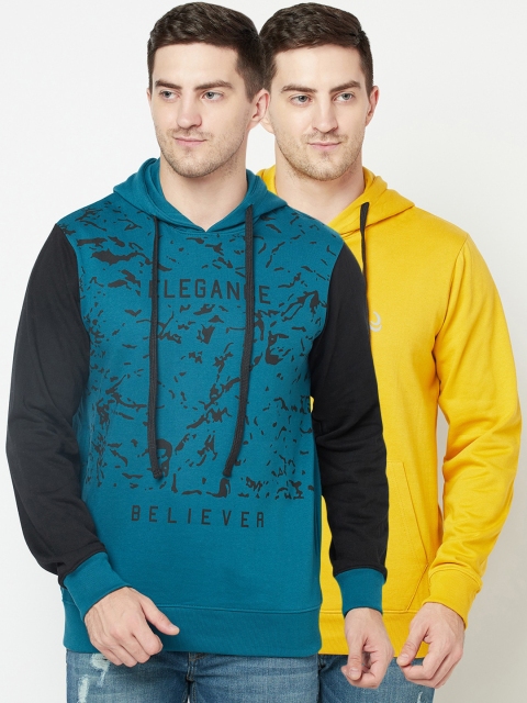 

ELEGANCE Men Pack Of 2 Multicoloured Hooded Sweatshirts, Multi