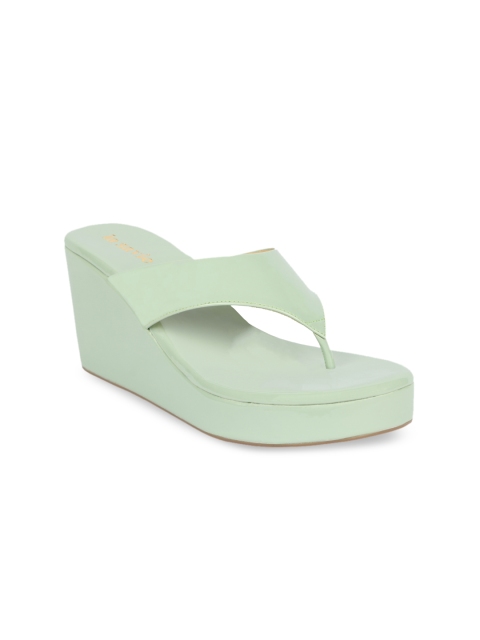 

LA SAVIE Women Green Party High-Top Wedge Sandals