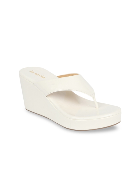 

LA SAVIE White Party High-Top Wedge Sandals