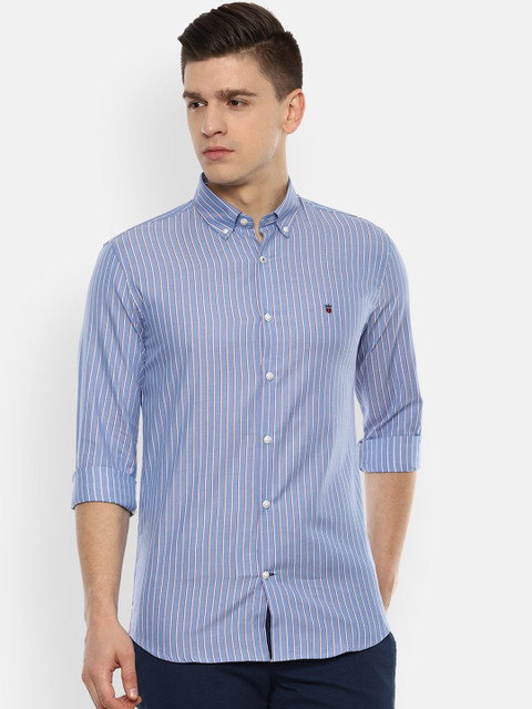 

Louis Philippe Sport Men Blue & White Slim Fit Opaque Striped Casual Shirt