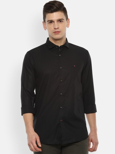 

Louis Philippe Sport Men Black & Grey Slim Fit Micro Printed Pure CottonCasual Shirt