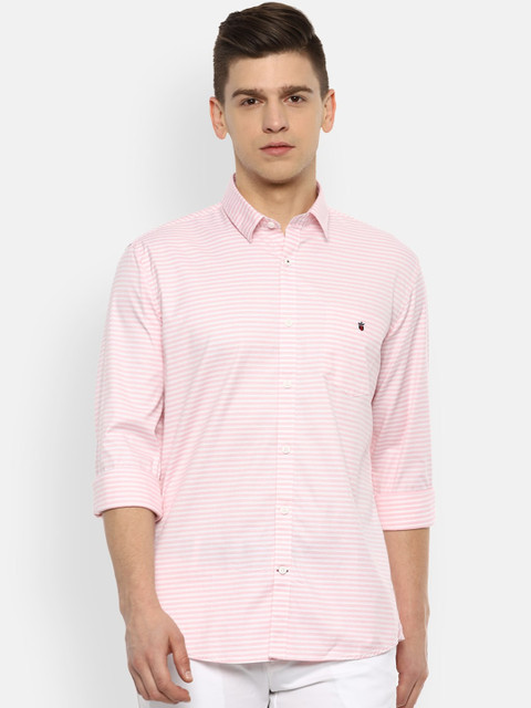 

Louis Philippe Sport Men Pink Slim Fit Horizontal Stripes Opaque Striped Casual Shirt
