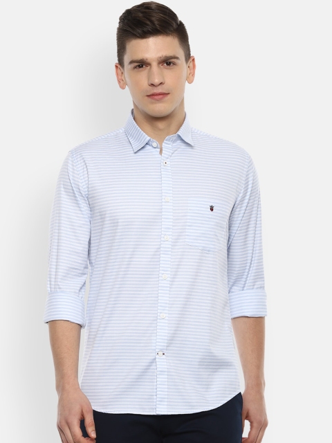 

Louis Philippe Sport Men Blue Slim Fit Horizontal Stripes Opaque Striped Casual Shirt