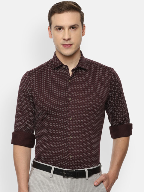 

Louis Philippe Sport Men Brown Slim Fit Opaque Printed Formal Shirt