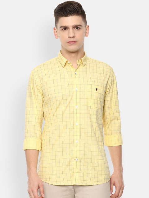 

Louis Philippe Sport Men Yellow Slim Fit Opaque Checked Casual Shirt