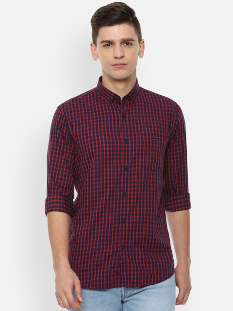 

Louis Philippe Sport Men Maroon Slim Fit Tartan Checks Opaque Checked Casual Shirt