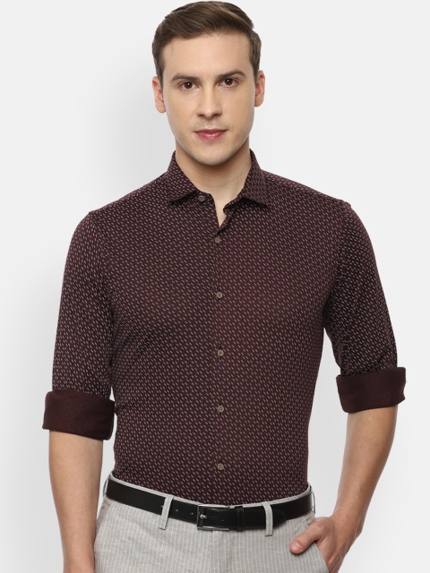 

Louis Philippe Sport Men Brown Slim Fit Opaque Printed Formal Shirt