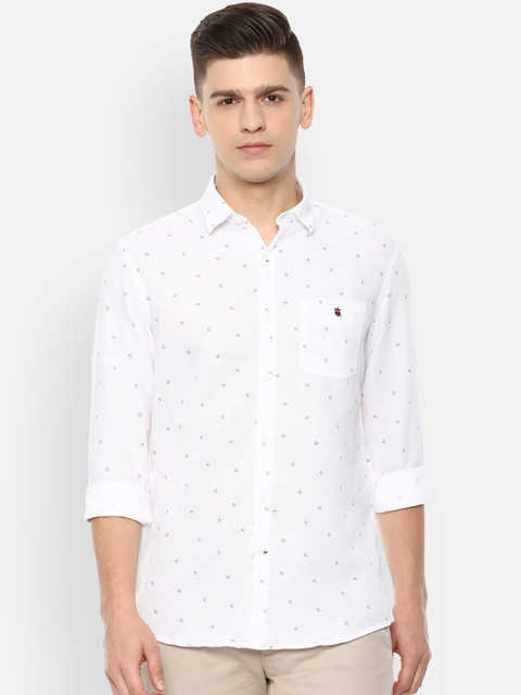 

Louis Philippe Sport Men White Slim Fit Printed Casual Shirt