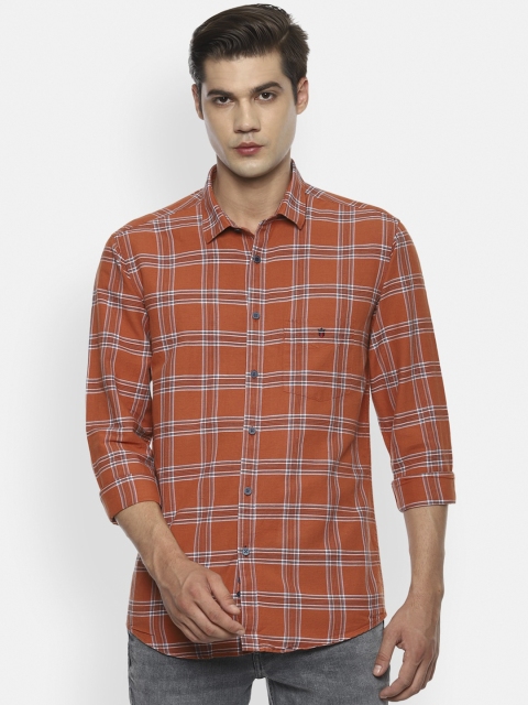 

Louis Philippe Sport Men Orange Slim Fit Opaque Checked Casual Shirt