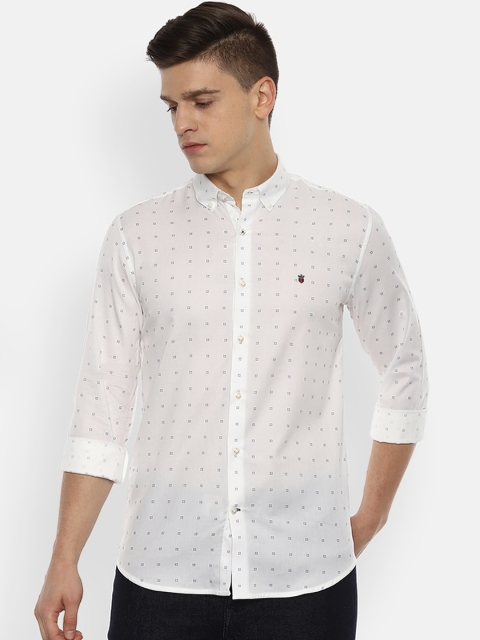 

Louis Philippe Sport Men White Slim Fit Opaque Printed Pure Cotton Casual Shirt