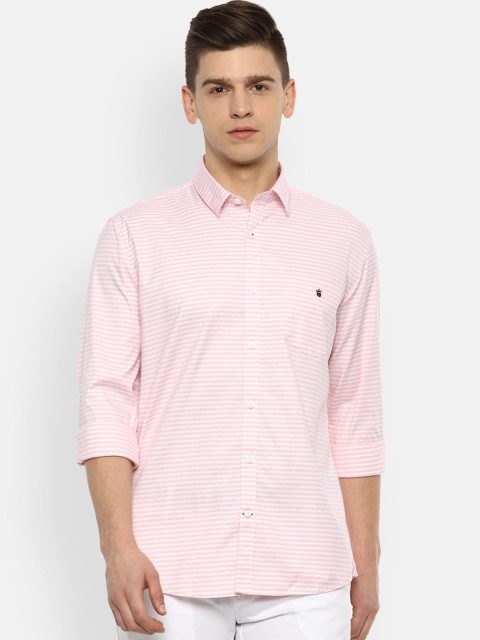 

Louis Philippe Sport Men Pink Slim Fit Horizontal Stripes Opaque Striped Casual Shirt