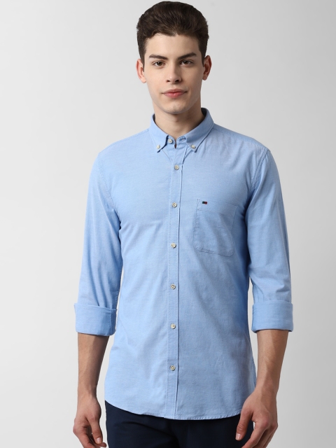 

Peter England Casuals Men Blue Slim Fit Opaque Casual Shirt