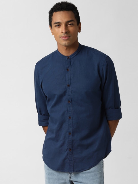 

Peter England Casuals Men Navy Solid Blue Slim Fit Casual Shirt, Navy blue
