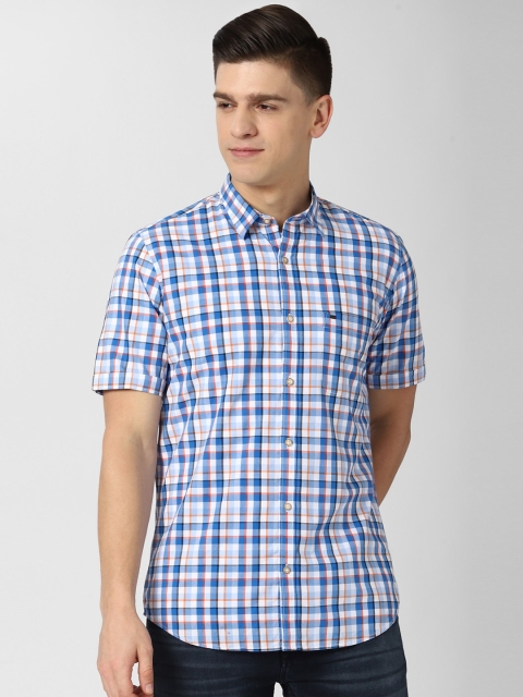 

Peter England Casuals Men Blue Slim Fit Checked Casual Shirt
