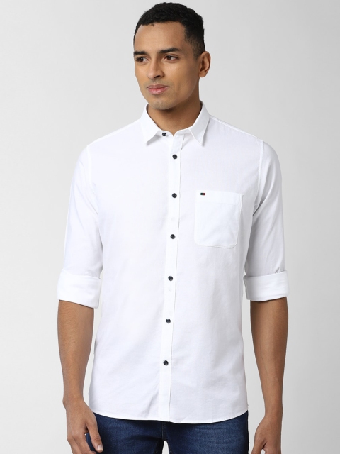 

Peter England Casuals Men White Slim Fit Opaque Casual Shirt