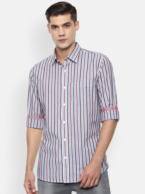 

Van Heusen Sport Men Blue Slim Fit Pure Cotton Striped Casual Shirt