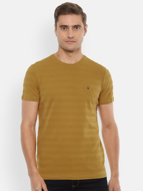 

Louis Philippe Jeans Men Yellow Slim Fit Pure Cotton T-shirt
