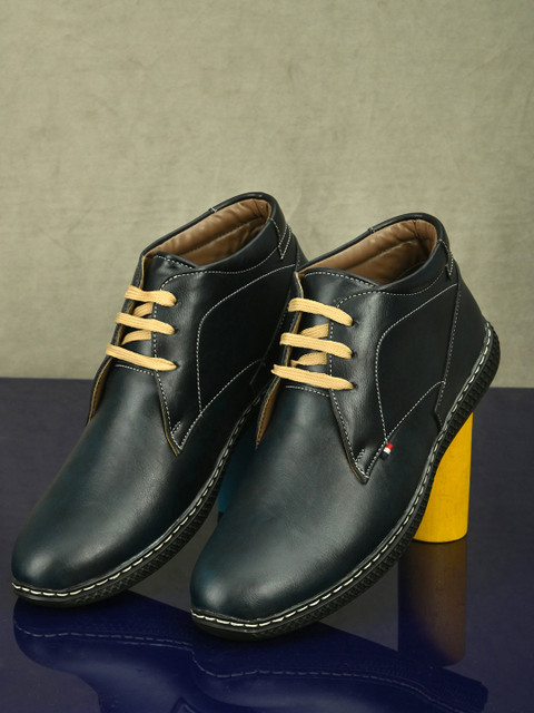 

John Karsun Men Blue Flat Boots