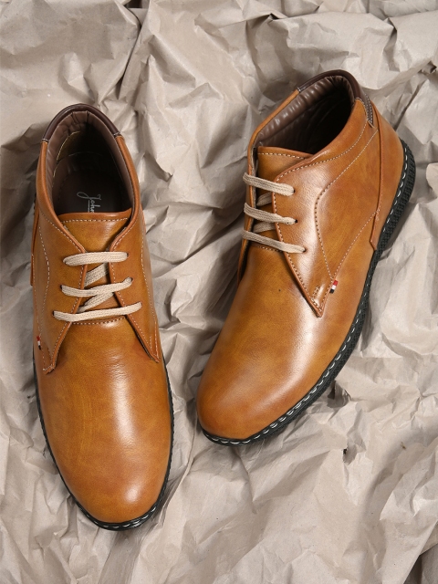

John Karsun Men Tan Brown Flat Boots