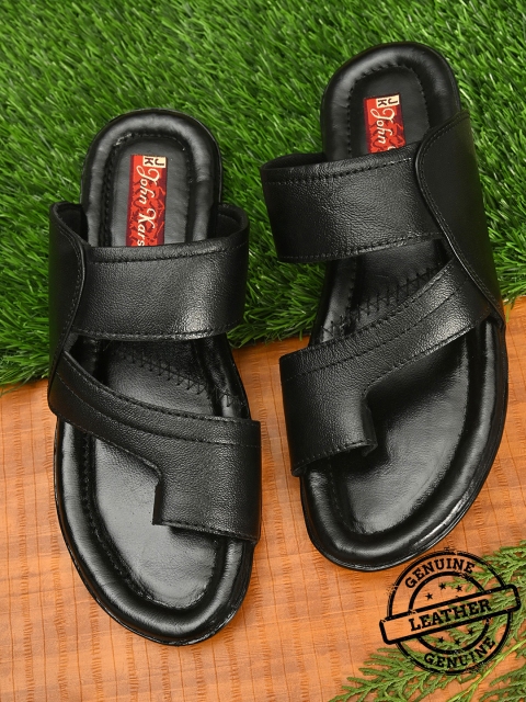 

John Karsun Men Black Comfort Sandals