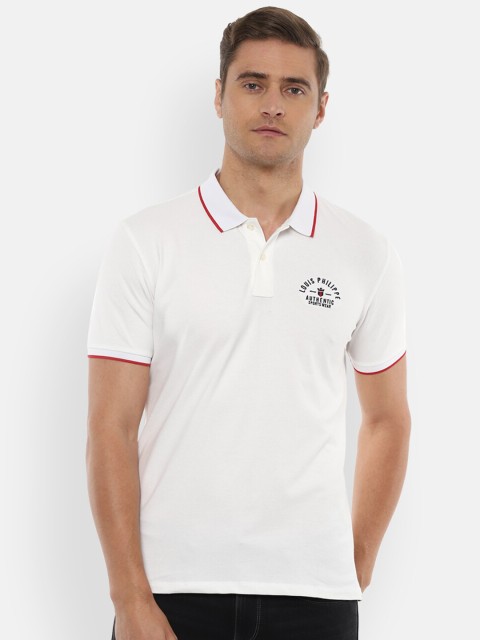 

Louis Philippe Sport Men White Polo Collar Slim Fit Pure Cotton T-shirt
