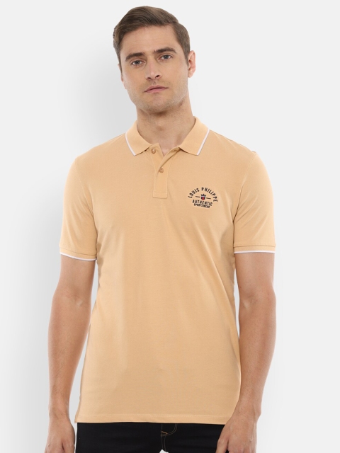 

Louis Philippe Sport Men Beige Pure Cotton Polo Collar Slim Fit T-shirt