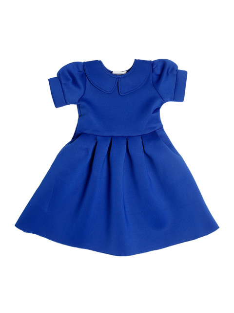 

ruviero Girls Blue Solid Scuba Fit & Flare Dress
