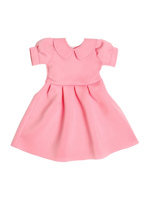 

ruviero Girls Pink Peter Pan Collar Scuba Dress