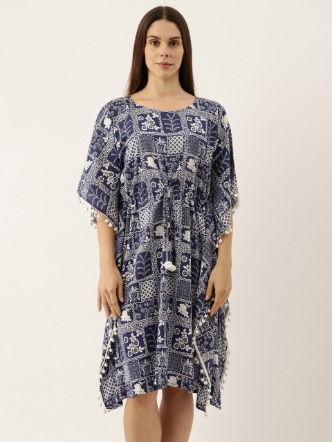 

Bannos Swagger Blue Pure Cotton Printed Nightdress