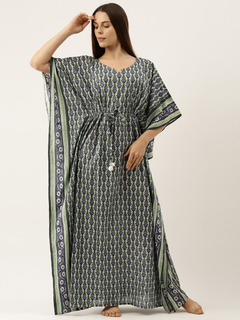

Bannos Swagger White Printed Maxi Nightdress