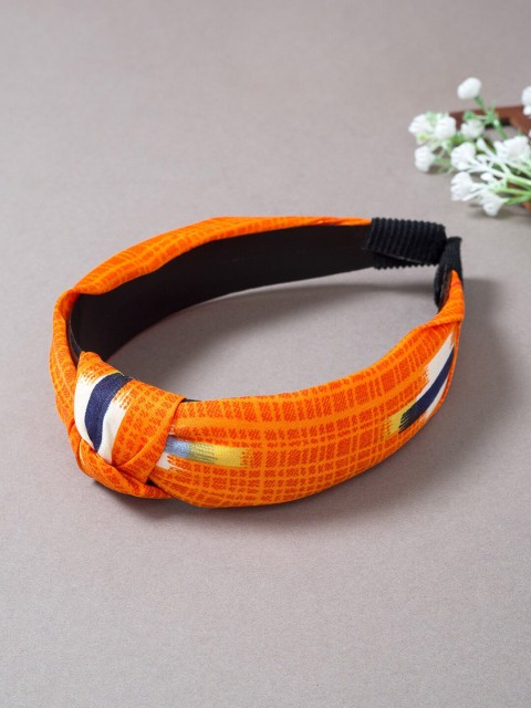 

Golden Peacock Women Orange & White Hairband