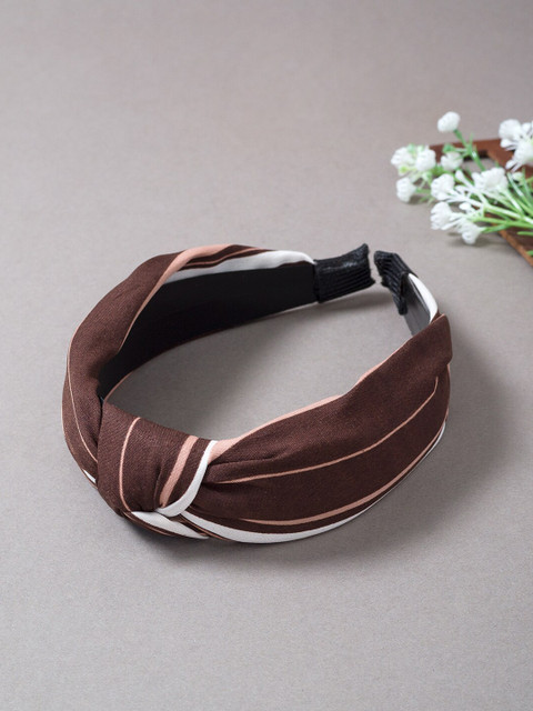 

Golden Peacock Women Brown & Pink Hairband