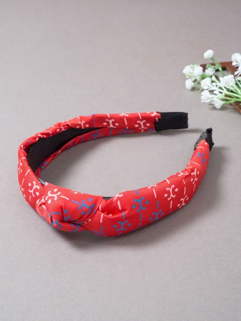 

Golden Peacock Women Orange & White Hairband
