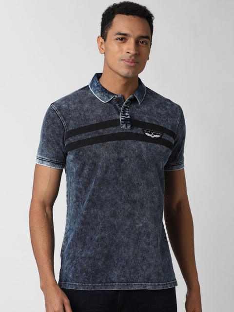 

Peter England Casuals Men Navy Blue Polo Collar Slim Fit T-shirt