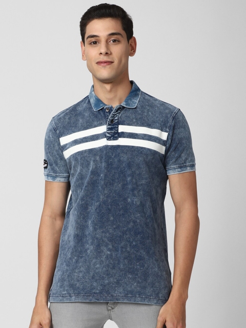 

Peter England Men Blue Polo Collar Slim Fit T-shirt