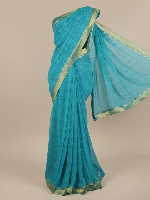 

Pothys Blue Poly Chiffon Saree