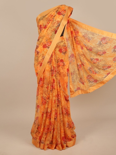 

Pothys Orange & Red Floral Saree