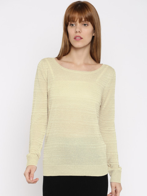 

SELA Women Beige Solid Sweater