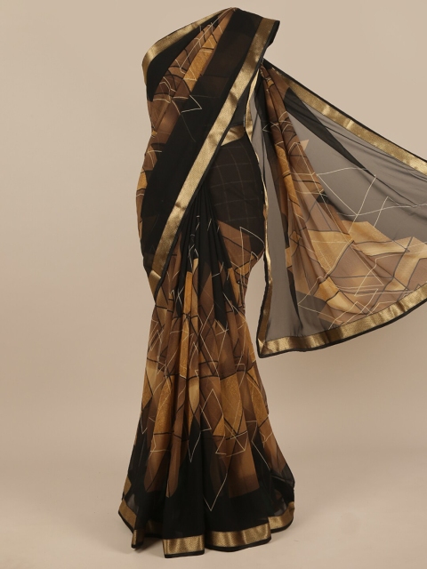 

Pothys Black & Brown Printed Zari Saree