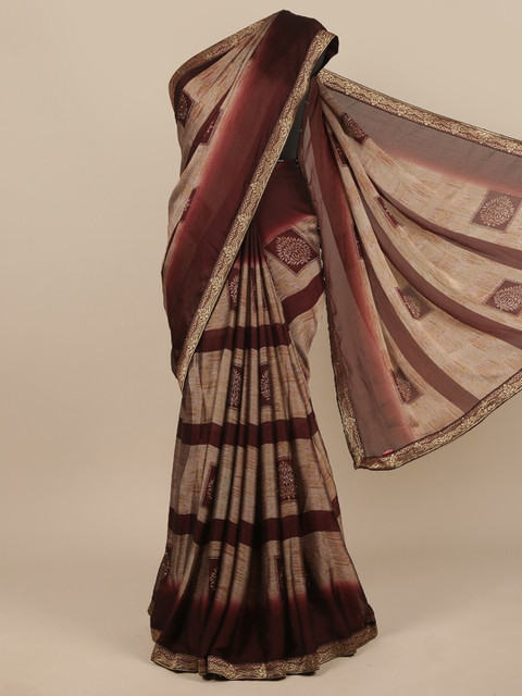 

Pothys Brown & Beige Ethnic Motifs Saree