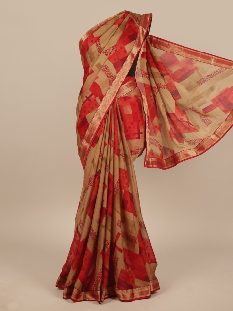 

Pothys Brown & Red Printed Saree