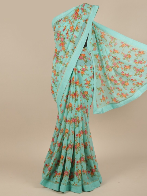 

Pothys Blue & Green Floral Saree