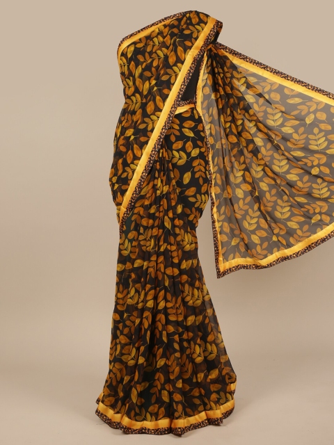 

Pothys Navy Blue & Yellow Floral Saree