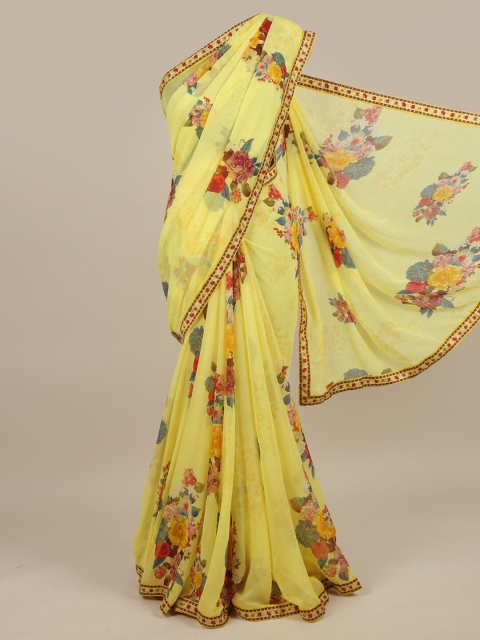 

Pothys Yellow & Red Floral Saree