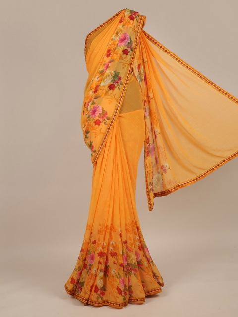 

Pothys Orange & Red Floral Printed Saree