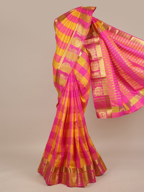 

Pothys Multicoloured Ethnic Motifs Zari Jute Silk Saree, Multi