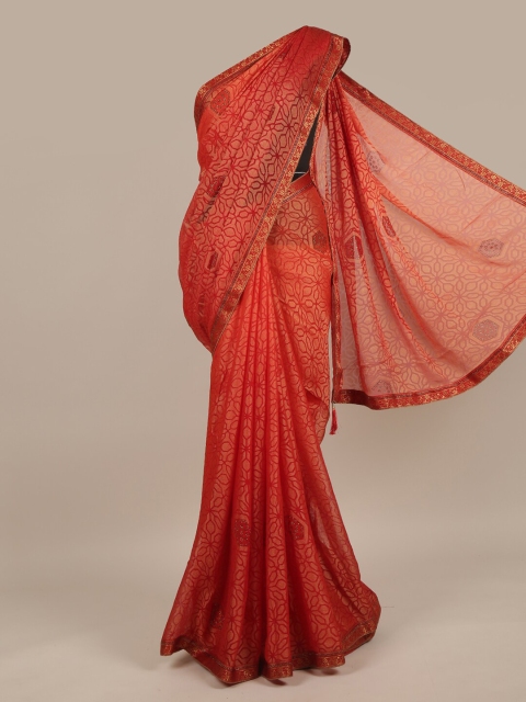 

Pothys Red Sequinned Saree